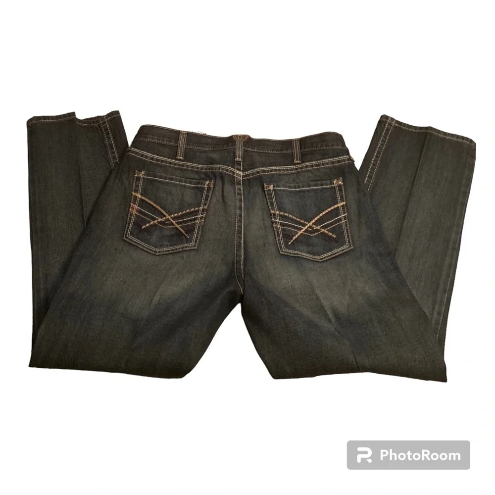 Ariat Arrowhead Deadrun Jeans Slim Straight Leg Five-Pockets Dark Wash M 40x32 - Picture 5 of 16